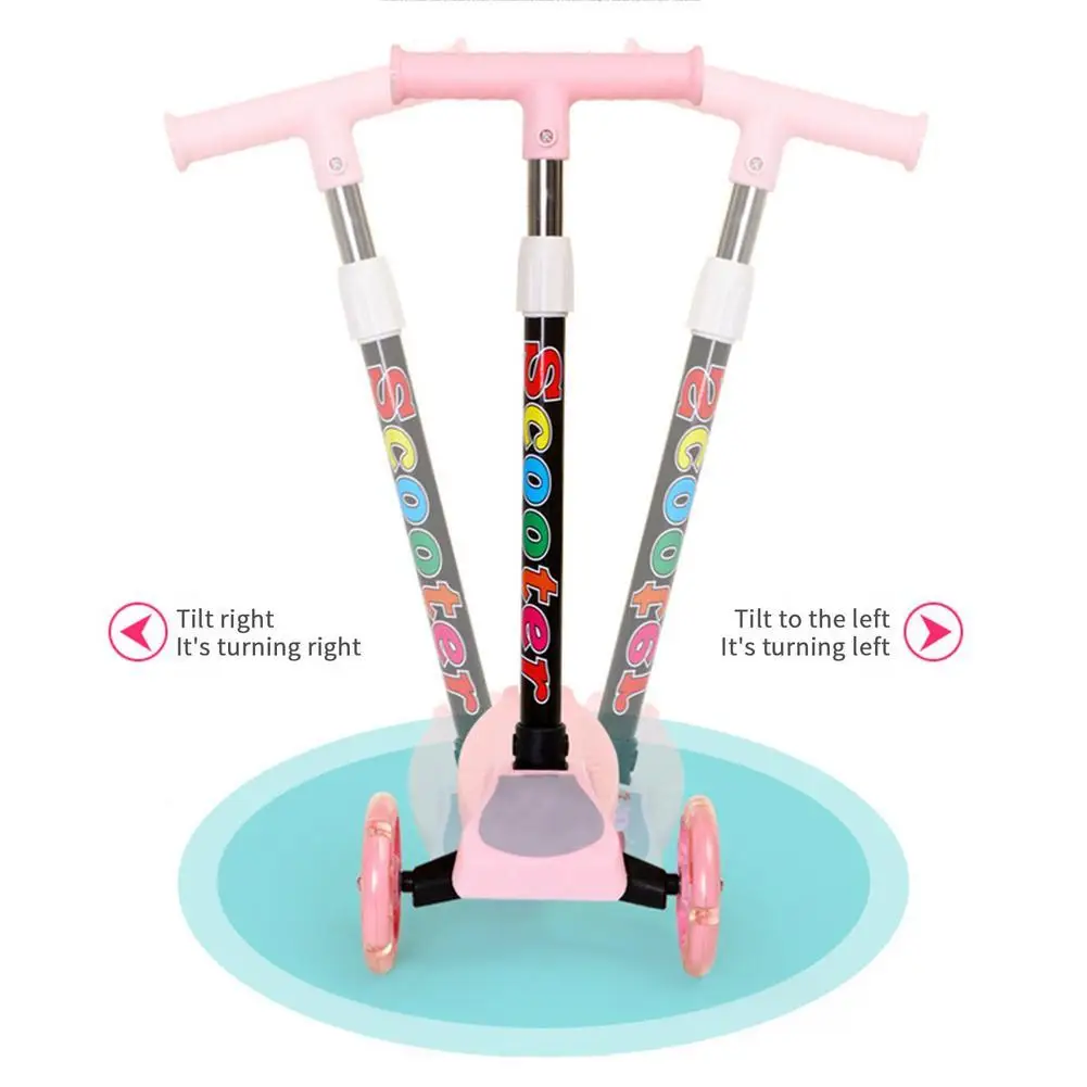 Foot Scooter Factory Direct Sale Adjustable Heights 3 LED PU Wheel Children Kids Toy Bike Balance Scooter