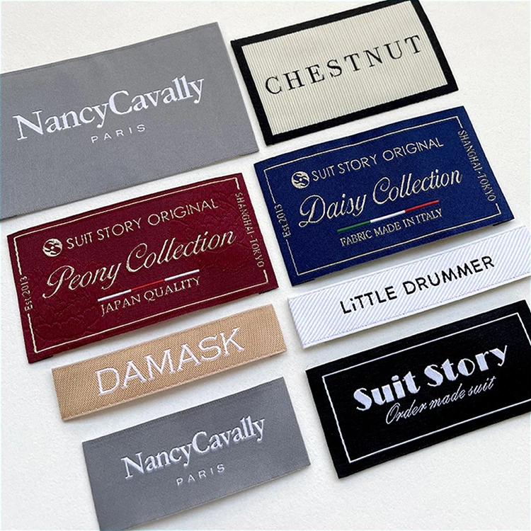 Factory Custom Garment Clothes Woven Label Tag\/woven Label\/ Clothing Labels