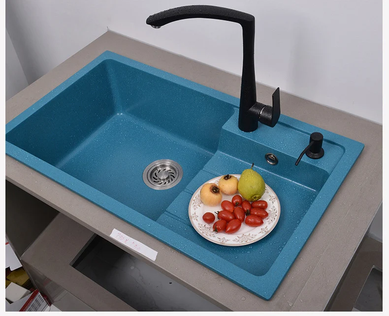 Dual Mount Double Bowl Black Onyx Composite Granite Kitchen Sink
