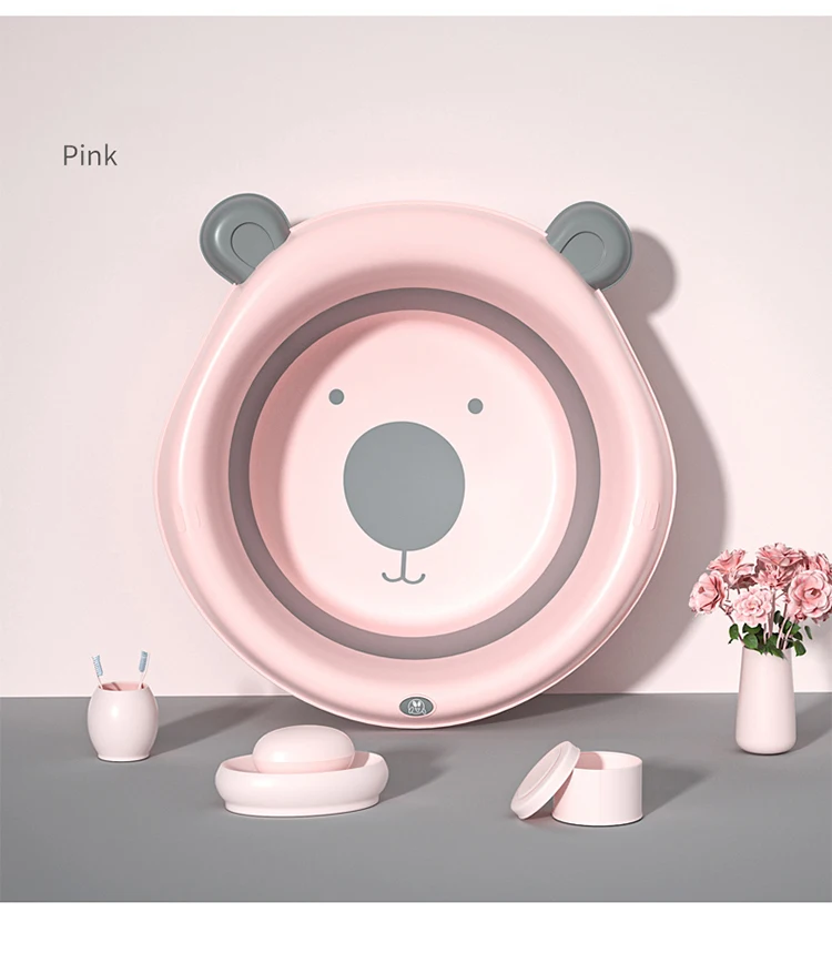 Portable Baby Folding Basin Kids Washbasin Collapsible Footbath Thicken Wash Water Basin