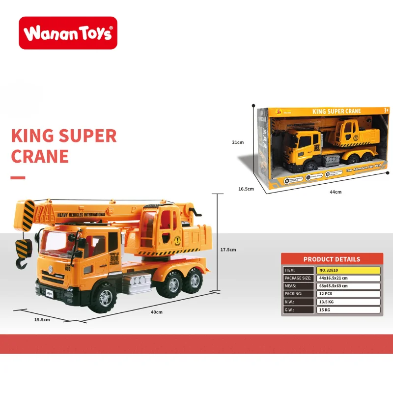 Kids mini diecast model big size  construction truck crane truck machine stem toy with claw for 5 year old construction sets