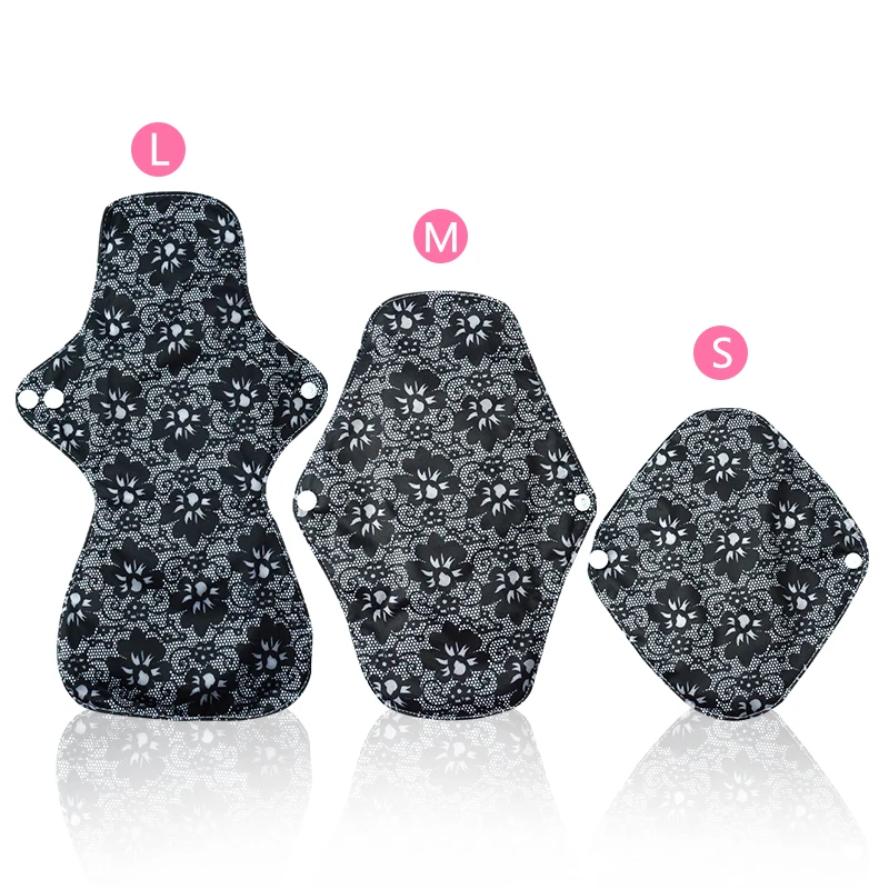 Wholesale High Absorbent Bamboo Charcoal Washable Sanitary Cloth Pad Reusable Menstrual Pads