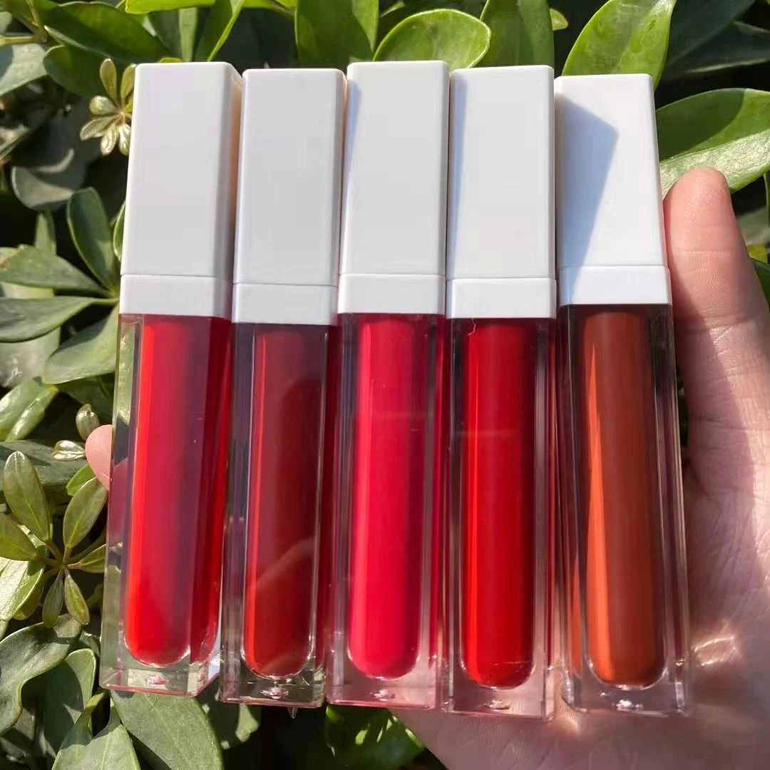Custom Private Label Makeup Matte Lipstick Liquid Waterproof Long Lasting Red Velvet Brown Nude Tint Lip Gloss