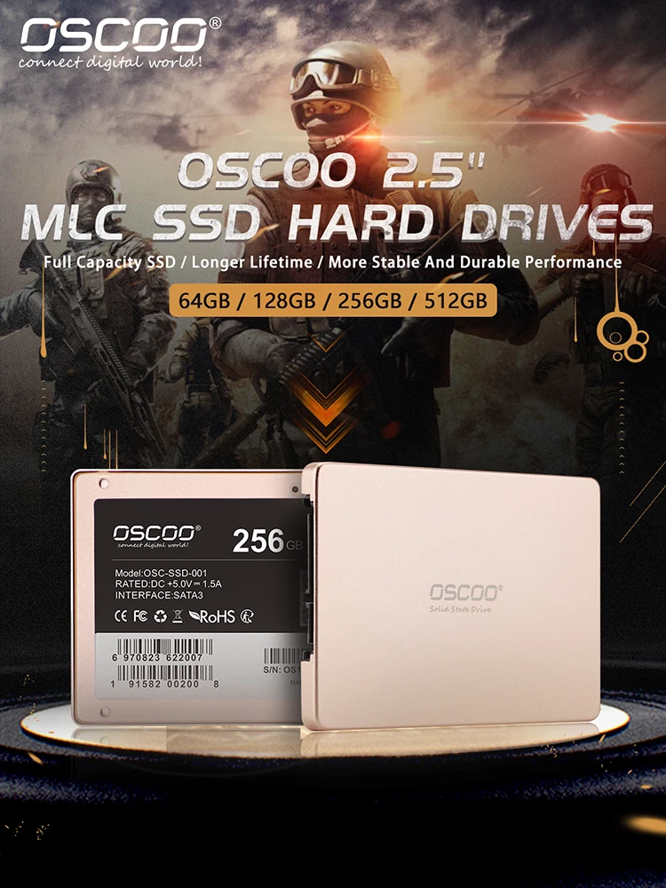 Твердотельный накопитель OSCOO 120 ГБ 240 2 5 дюйма SATA3.0 100% оригинальный MLC 512 256 128 Гб 64 для ноутбуков