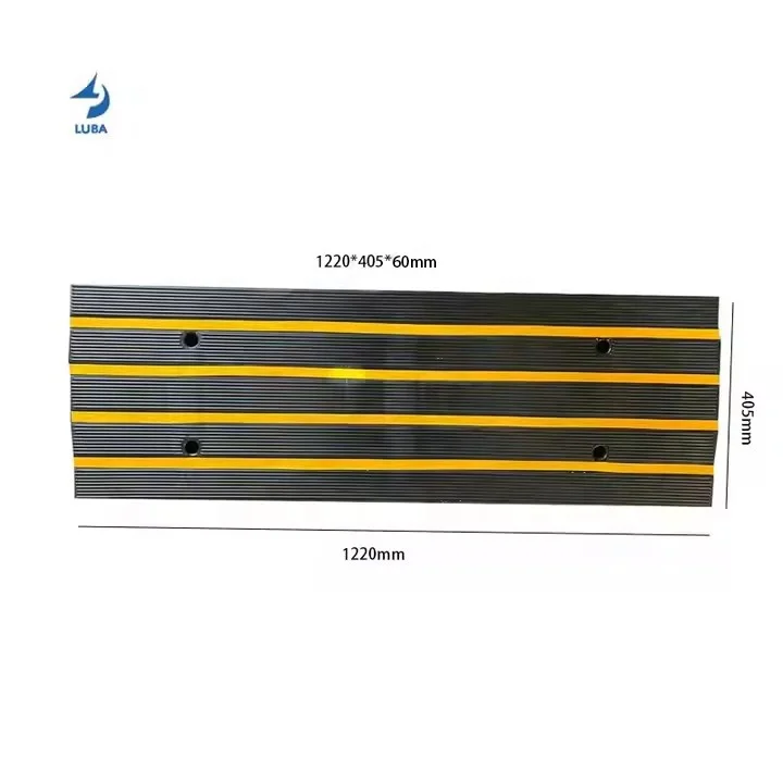 Rolled-Edge High Quality Yellow Black Car Rubber Driveway Kerb Ramp For Ditch