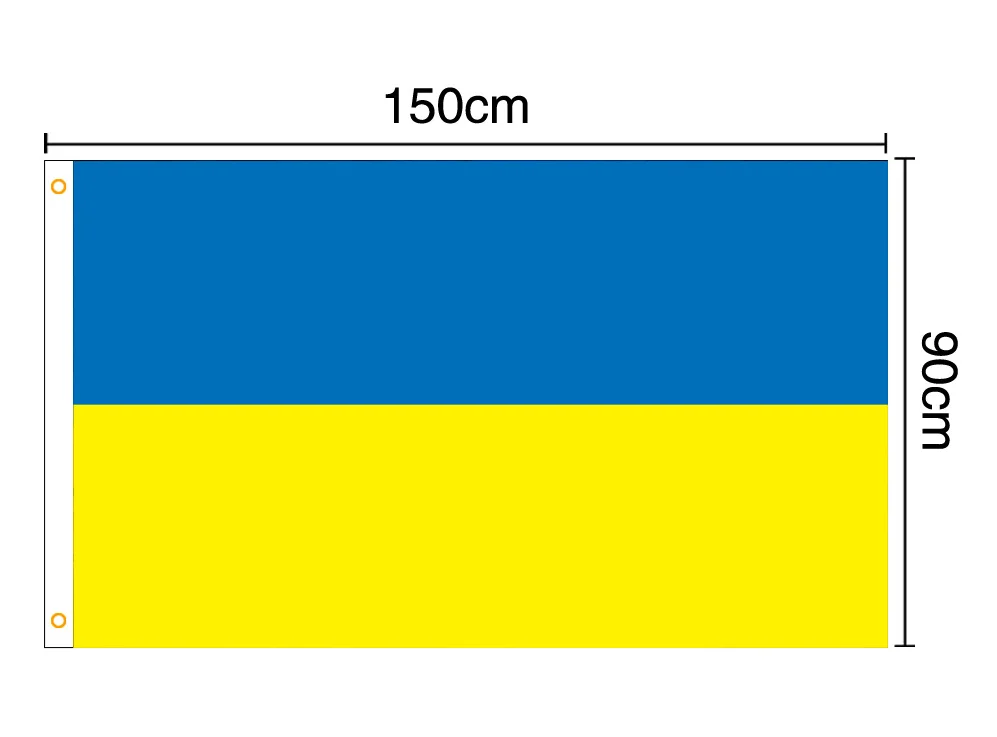 Custom Outdoor Ukraine Ukrainian Country Flag 90*150cm Ukr Flag Nylon Polyester National Print Flags 3x5ft