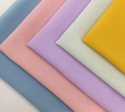 Factory straight hair cheap price 80gsm breathable plain dyed 100% rayon voile dress fabric