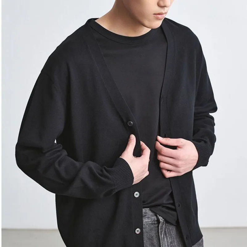 Custom Mens Cardigan High Quality Long Coat Sleeve Cardigan Mens Sweater Knitted with button Cardigan Sweater