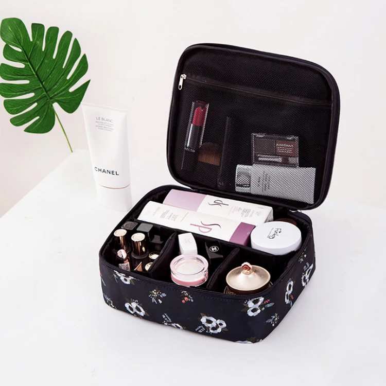 
Blue Flamingo Multifunction Personalized Portable Travel Makeup Cosmetic Toiletry Bags for Women Make-up Brushes Pouch 