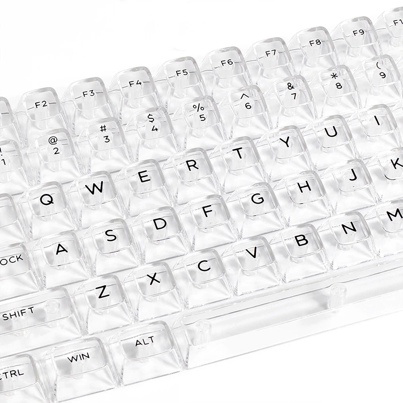 HZGAMER 143Keys Keycaps, White and Black Transparent Keycap SA Profile PC Keycap for RGB Keyboard
