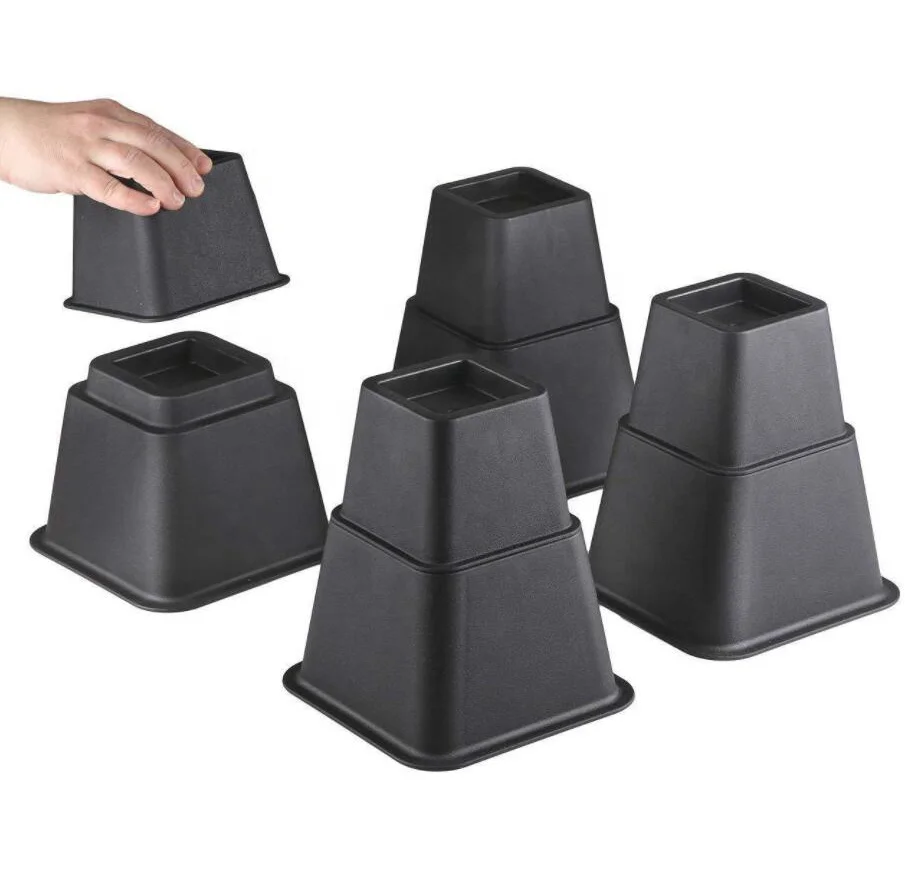 4 Piece Heavy Duty Furniture Accessories Adjustable Bed Sofa Chair Table Leg Risers