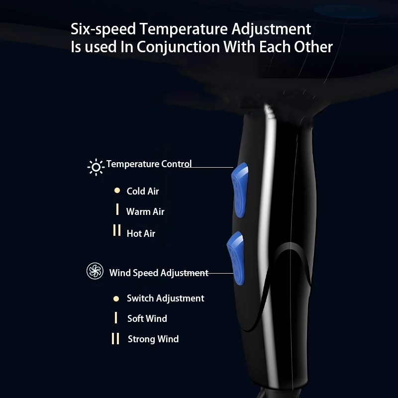 Высокоскоростной фен для волос с отрицательными ионами