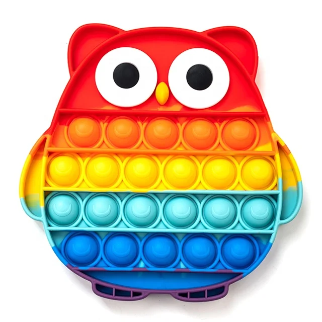 New Cartoon Big Silicone Press Squishy Bubble Toy Relieve Sensory Toys Kids Educational Push Fidget Toy