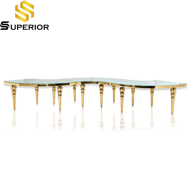 Wholesale contemporary large round stainless steel dining table for wedding event