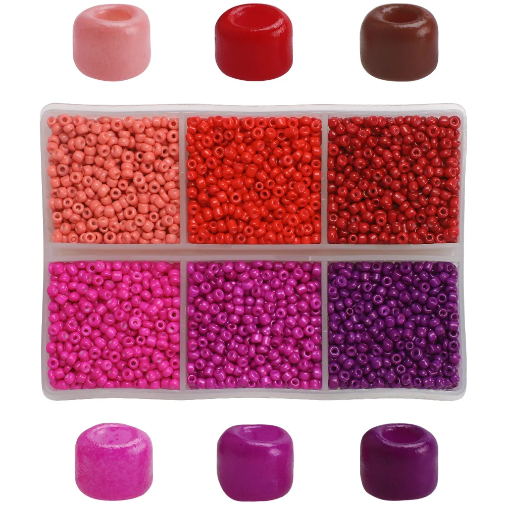 6 grids  glass seed beads loose beads handmade beaded materials diy jewelry accessories