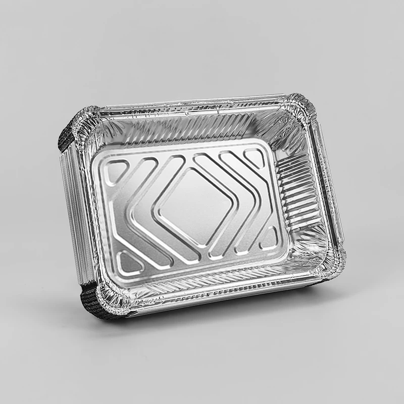 Disposable Aluminum Foil Container Barbecue Baking Takeout Food Grade Environmental protection Lunch Box 1100ml