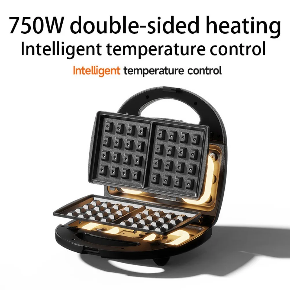 Wholesale Multi-function 2 Slice Electric Breakfast Toaster Waffle Iron Professional Sandwich Maker Grill with Non-stick Plates