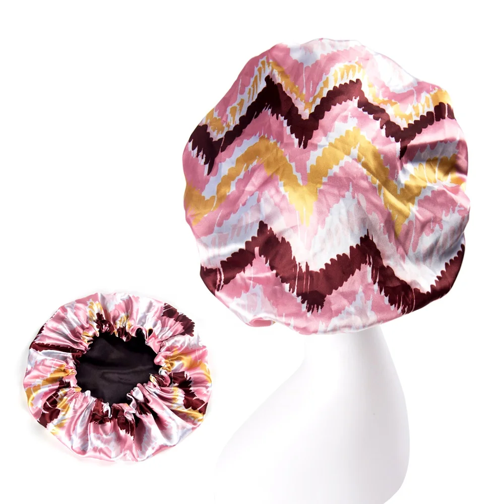 Reversible silky satin hair bonnet custom bonnets with logo