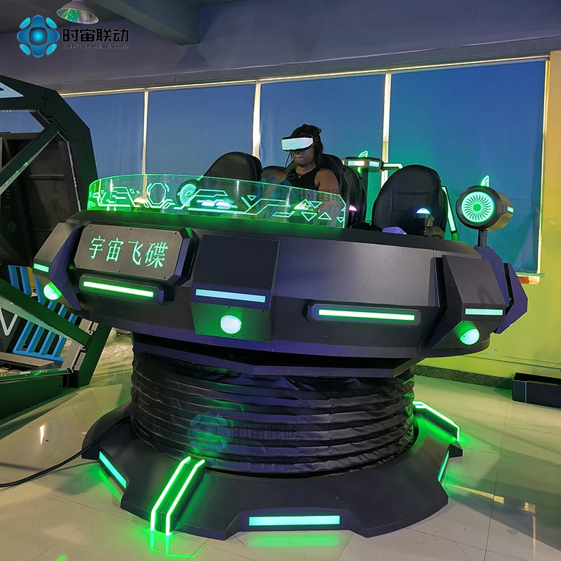 360-degree rotating shooting interactive VR flying saucer exciting screaming Big pendulum roller coaster game popular experience