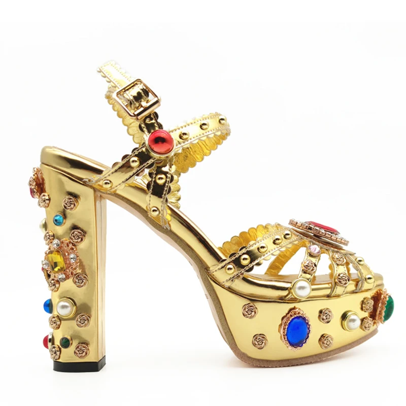 WETKISS 2021 Italy Handmade Fashion Summer Luxury Gold Sandals Leather Wedding Bridal Shoes High Platform Sandals with Crystal