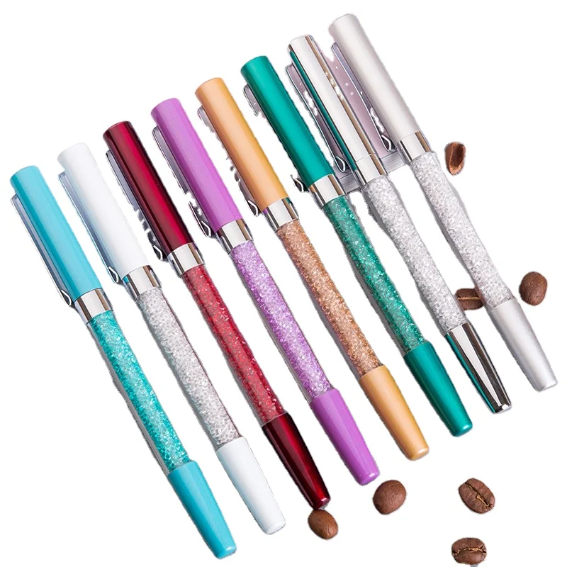Crystal Metal Ballpoint Pen Fashion Creative Stylus Touch For Writing Stationery Office School Gift Free Custom Logo