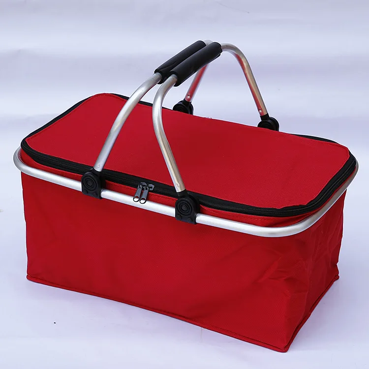 2022 New High Quality Foldable Insulated Shopping Basket Aluminum Cooler Storage Bag Shopping Beach Picnic Basket