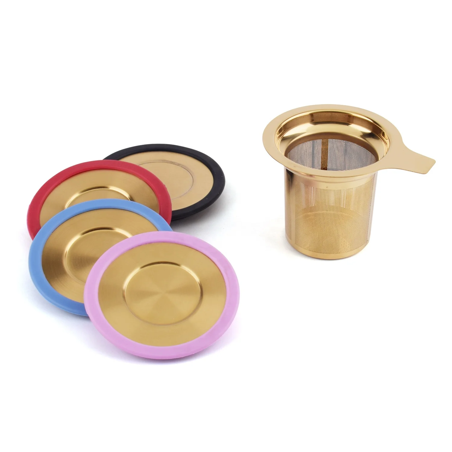 Extra Fine Mesh Tea Filter 304 Stainless Steel Tea Infuser Basket with Silicone Lid