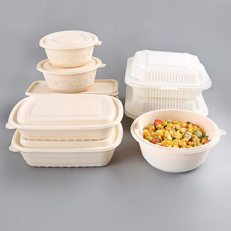 high quality Eco-friendly  Microwavable Disposable Food Container Custom Corn Starch Lunch Box Biodegradable