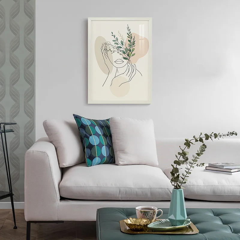 Portrait Framed Wall Art Gold Foil Embellishment Wall Painting Decor Art