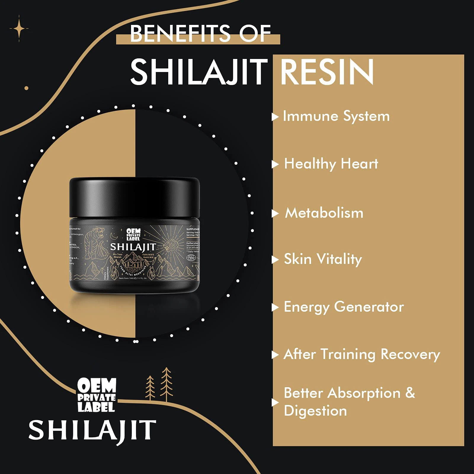 Custom label Himalayan Shilajit Resin Original Shilajit Supplement Gel Support Metabolism & Immune System Shilajit Resin