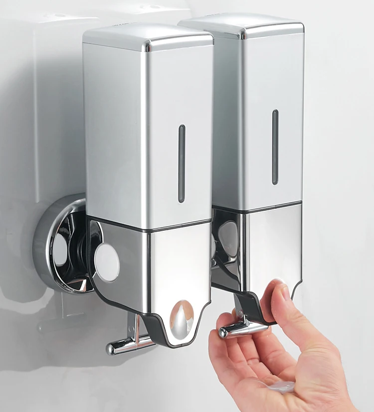 Popular soap dispenser machine wall hanging paste manual press type hand and dish soap dispenser set conditioner dispenser