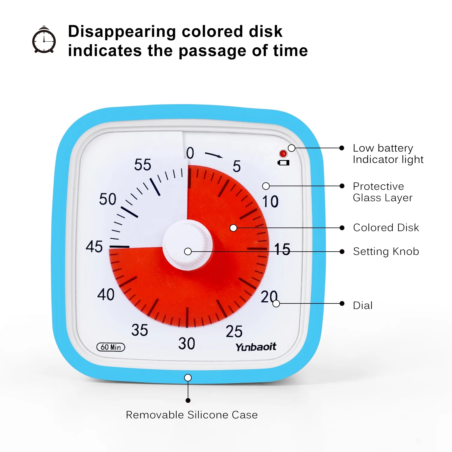 Wholesale Yunbaoit Kitchen Visual Countdown Timer with Alarm Silent Working Easy Operation Timer