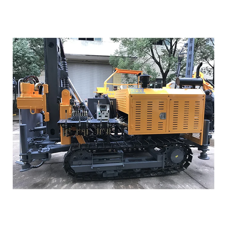 Hot sales 180m Depth KW180 Multifunctional Drilling Rig Portable Water Well Crawler Drilling Rig Price