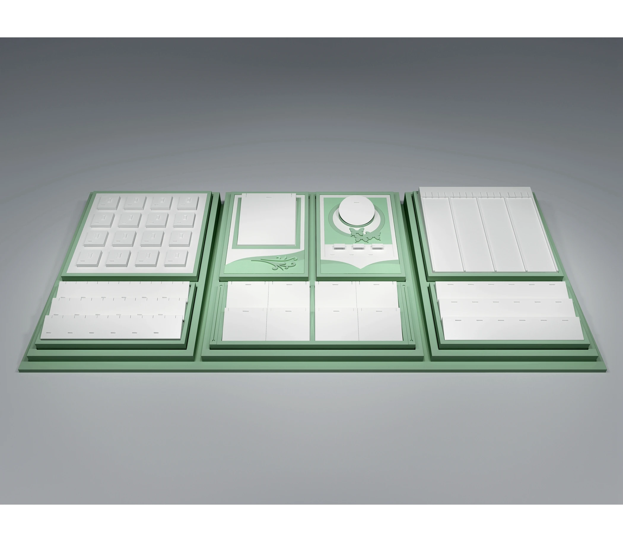 Wholesale logo European Fashion Wooden Mannequin Jewelry Display Props Stand Set For Pearl