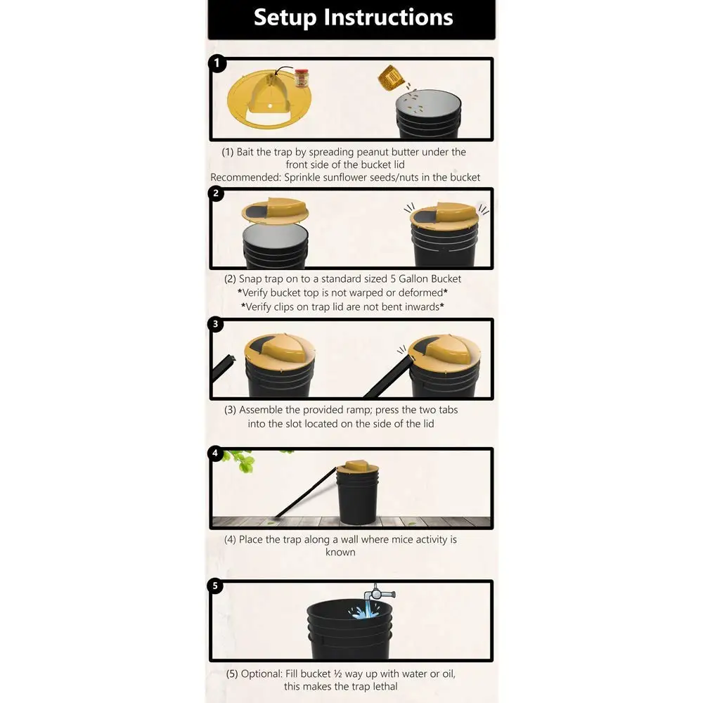 Reusable Pest Control  No Kill Multi-Catch Live Bucket  Mouse Trap Flip Slide Killer for Home Use