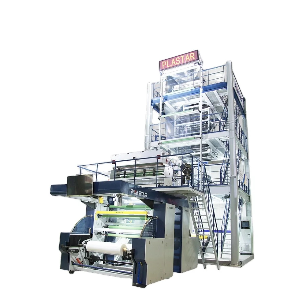 Factory Supply Film Machine Plastic Hdpe Ldpe Lldpe Three Layer Film Blowing Machine