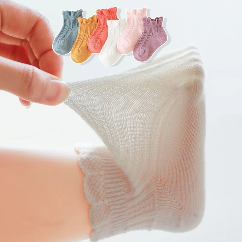 Baby summer Thin breathable infant toddler girls  mesh ruffle children silk transparent socks