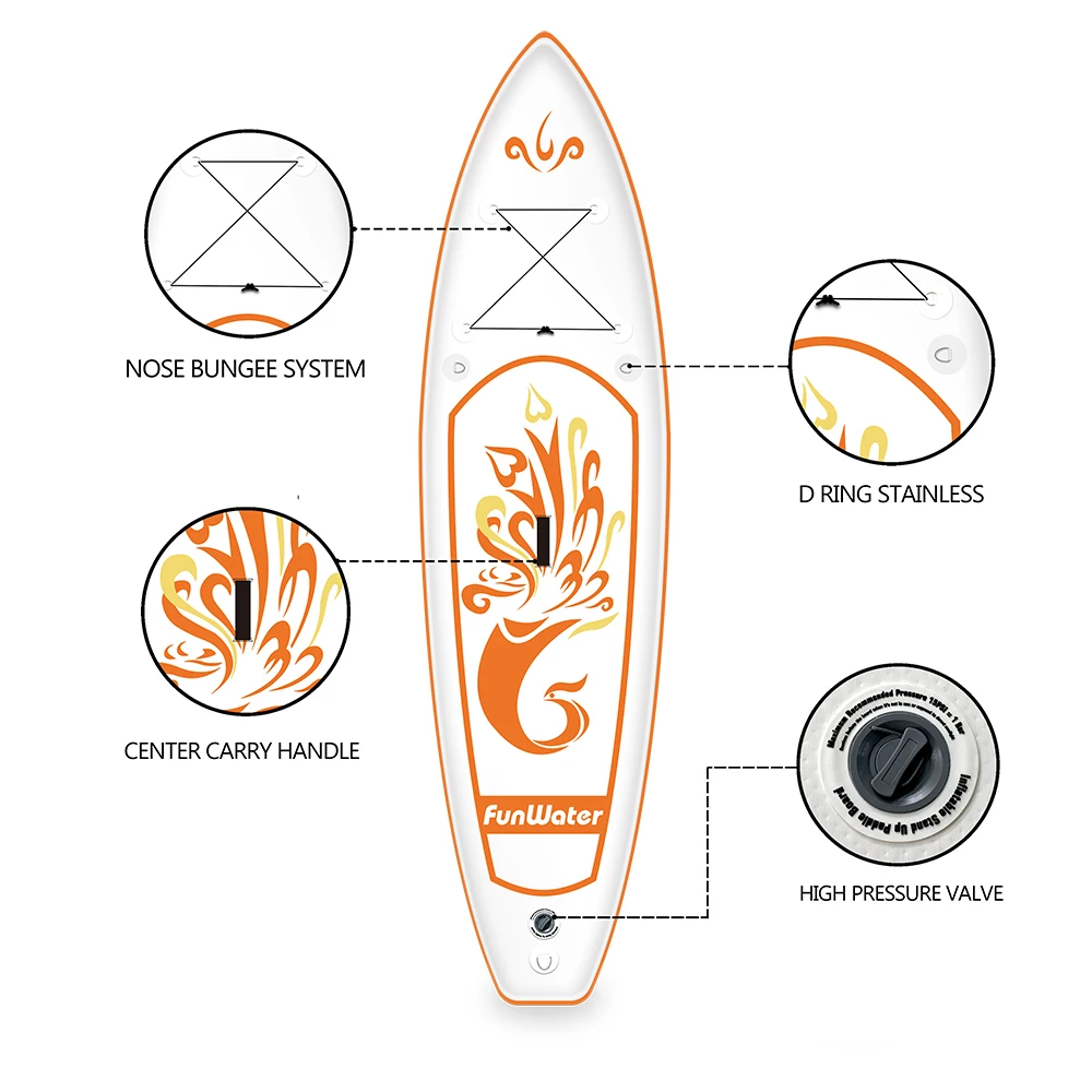 FUNWATER sup Drop shipping sup paddle board inflatable plastic sup paddle board prone paddle board for unisex