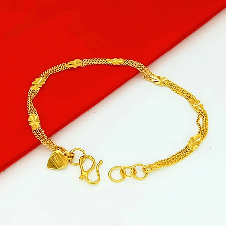 Cross Border Jewelry 14K Gold Korean Version Transit Bracelet Fine Whip Chain 4 In One Forest Bracelet Wholesale