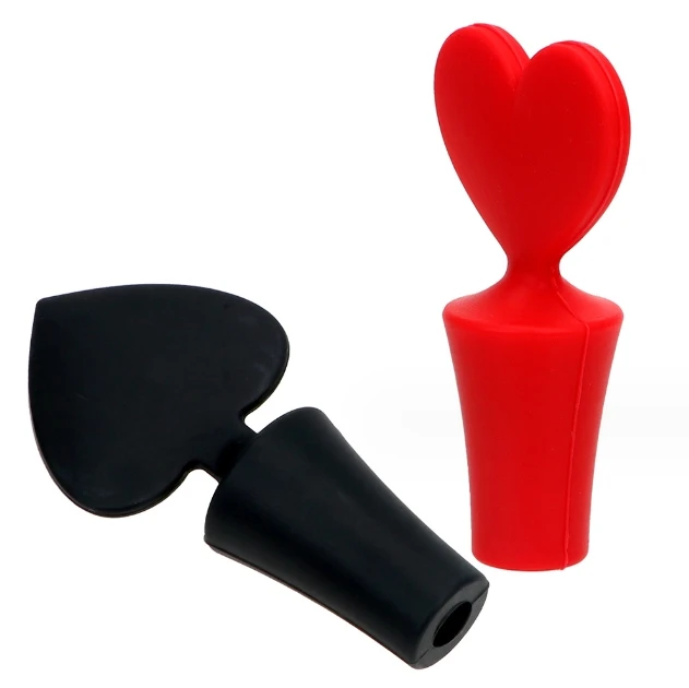 High Quality BPA Free Food Grade Black/Red Bar Silicone Vacuum Wine Bottle Stopper