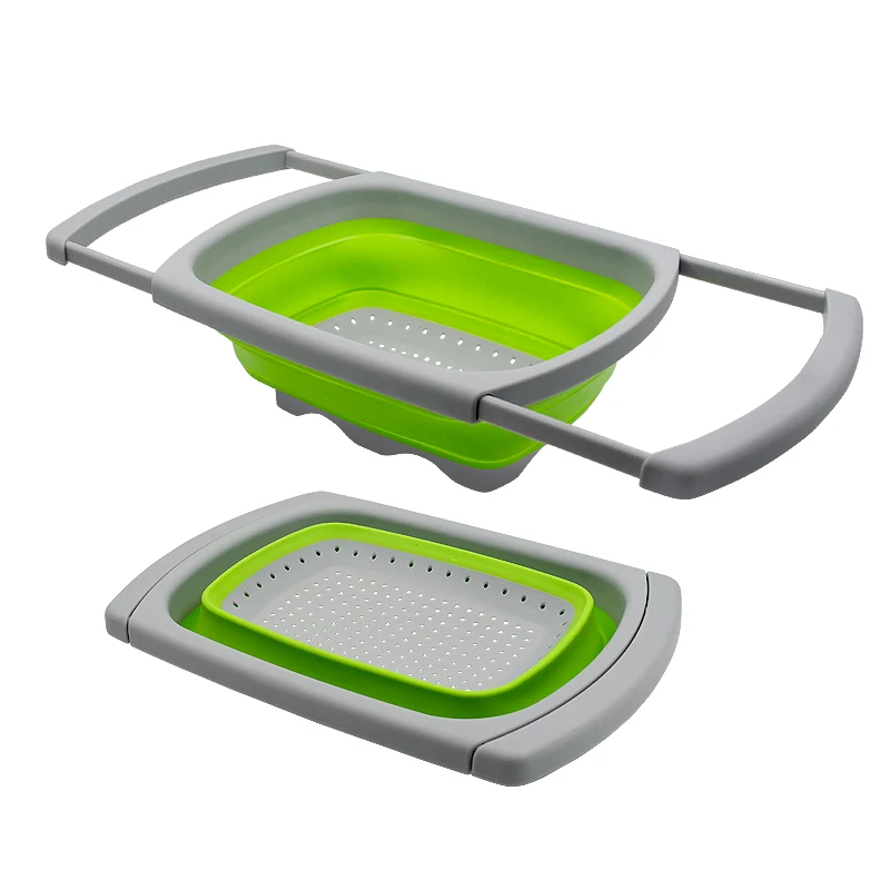 Multifunctional Adjustable and Extendable Silicone Foldable Strainer Basket Drain Basket
