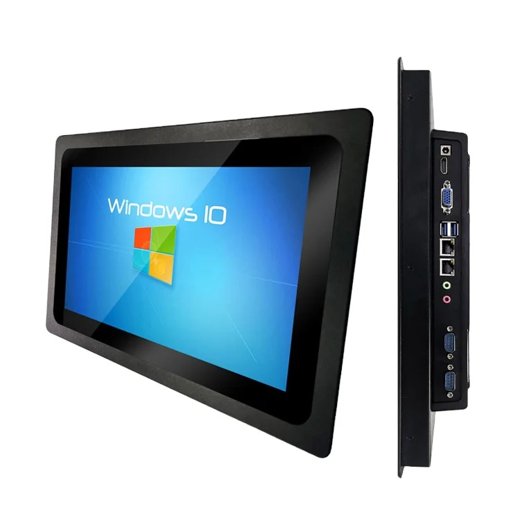 ip65 waterproof fanless industrial pc 350 nits 10.4 13.3 15 17 19 Inch Linux Win 10 Embedded Industrial Touch Screen Panel Pc