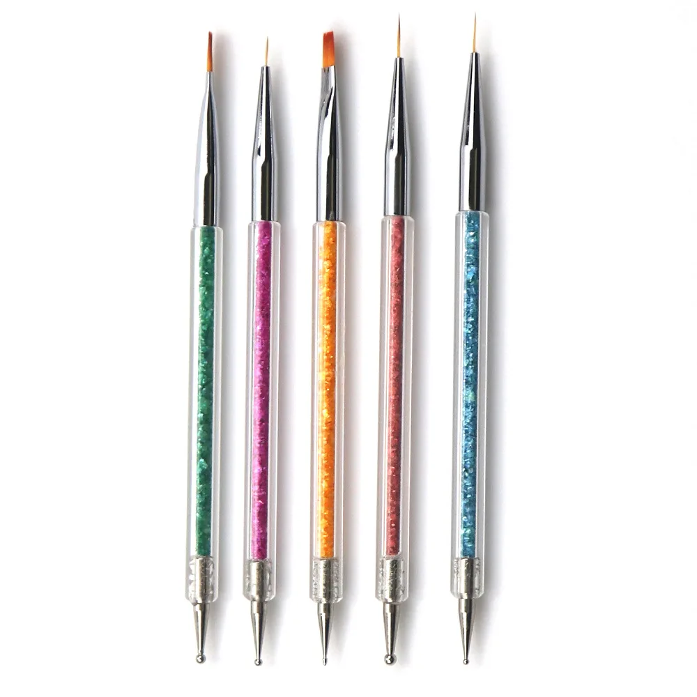 5pcs/set Custom Manicure Gel Brush Wholesale Nail Art Custom Painting Brush Double Sides Drawing Brush
