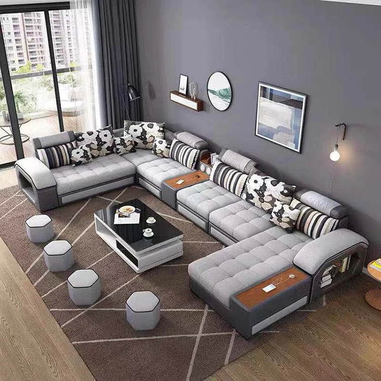 Modern Adults Living Room Furniture Sofa Sleeper Fabric Corner