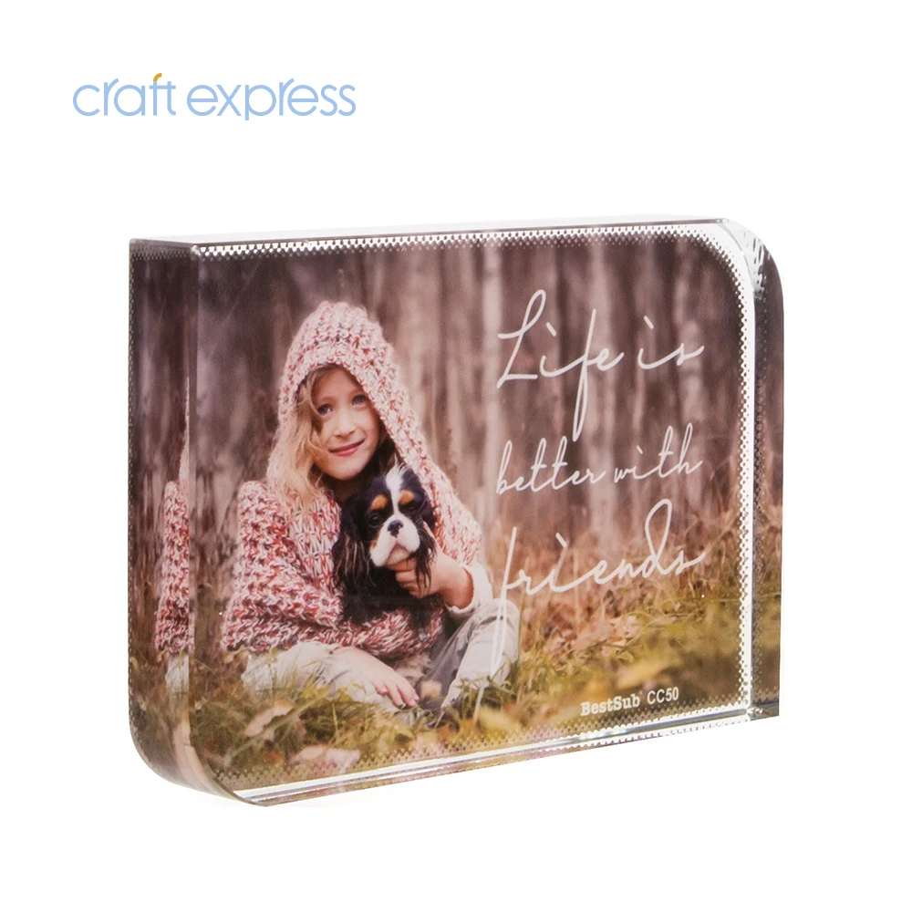 Craft Express Wholesale Custom Blanks Smooth Angel Square Glass Block Crystal Sublimation Blank