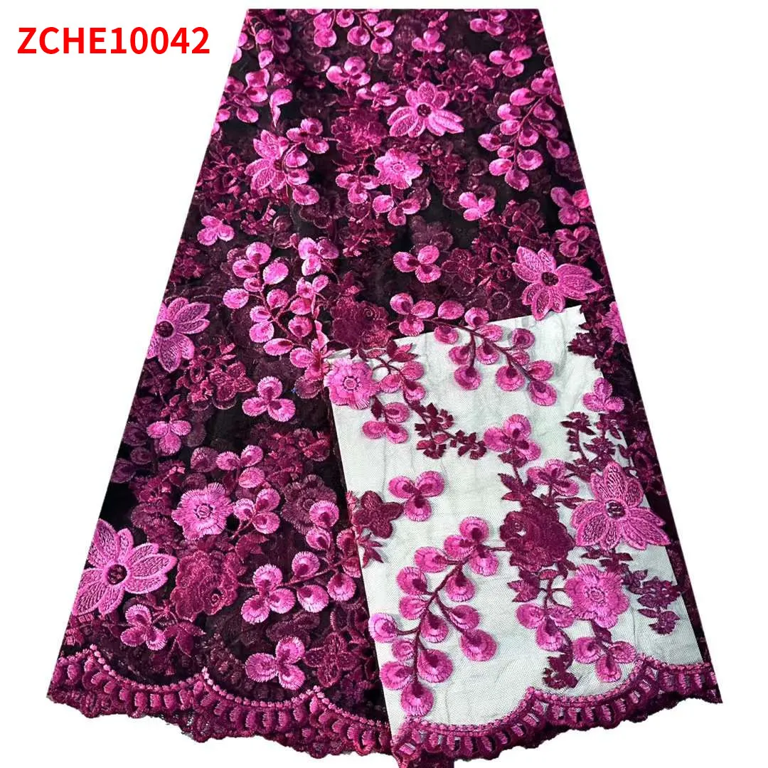 Mesh embroidered tulle for two-tone embroidery applique garments fabric