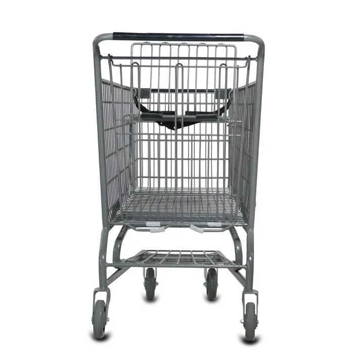 Wholesale customized 4 wheel steel supermarket used store trolley hand push shopping picking cart