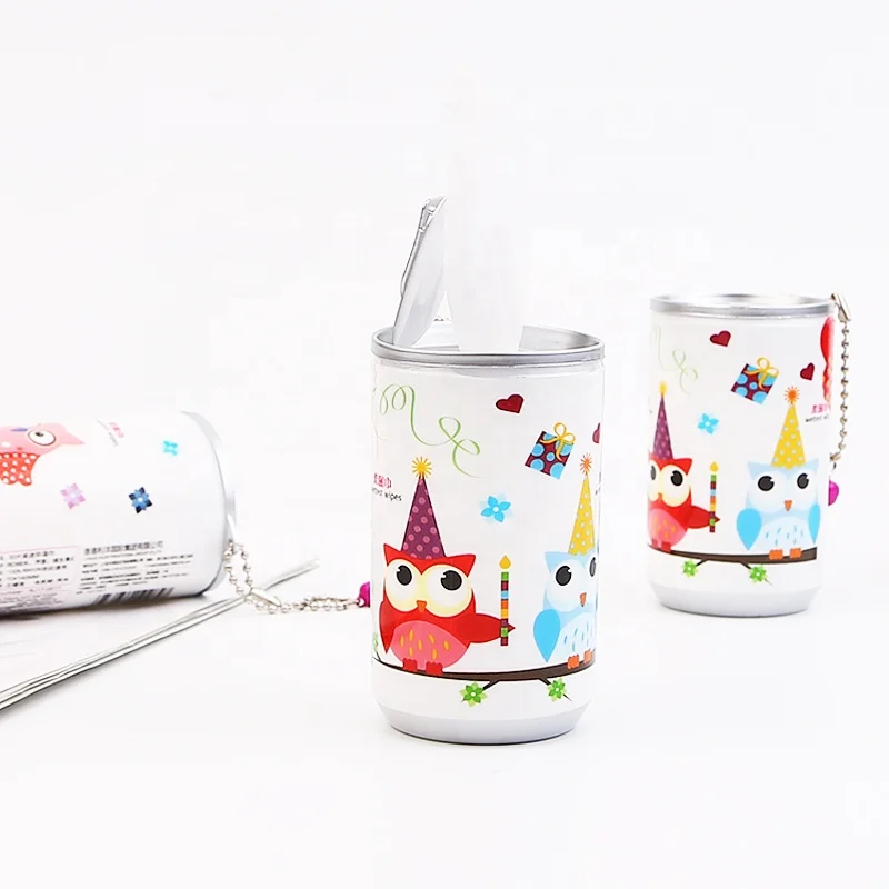 OEM& ODM available 30 pcs Mini can wipes portable hand and face cleaning tissues
