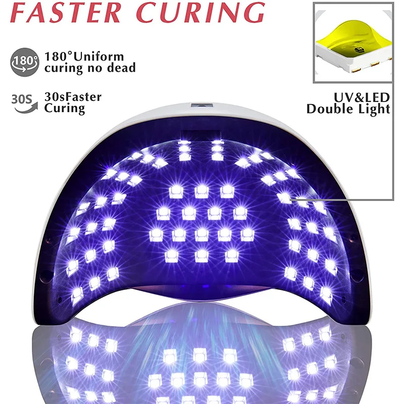 180W UV LED Nail Lamp Mini Gel UV Cat Nail Lamp Professional Rechargeable