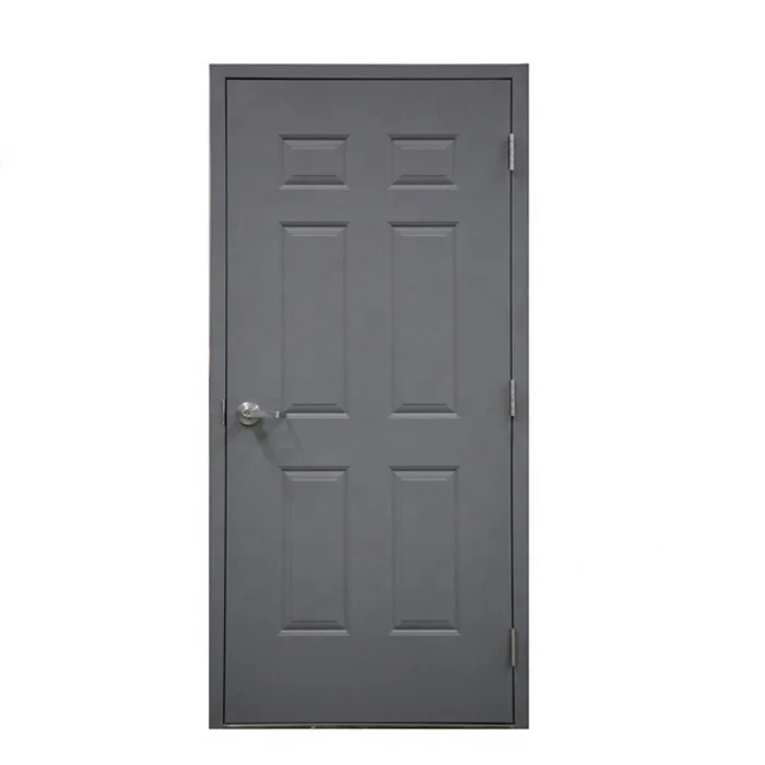 USA standard hotel six panel hollow metal door 90 min 180 min fire rated steel door for commercial